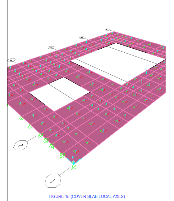 Finite-element model of a precast cover slab with openings.
